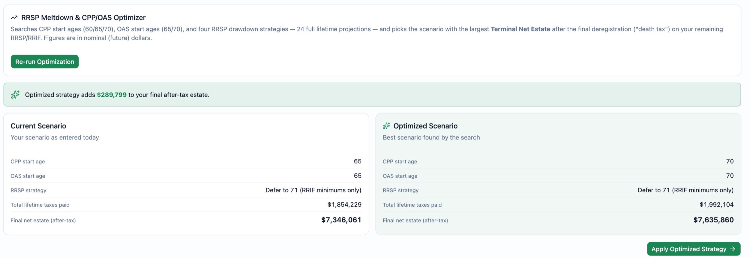RRSP Meltdown & CPP/OAS Optimizer